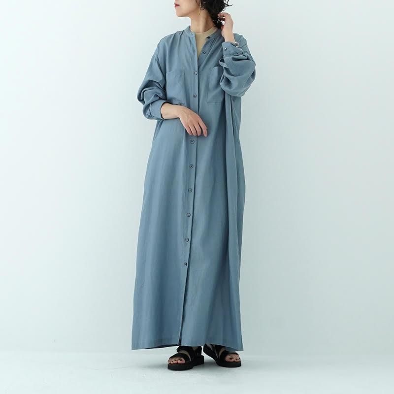 wirrow コットンキュプラ クルーネックワンピース 緑 WIRROW の