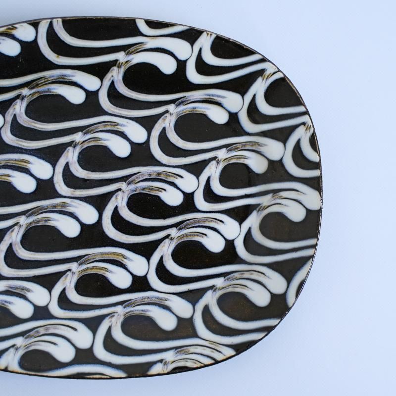 伊藤丈浩 スリップウェア 18cm 丸皿 民藝 伊藤丈浩（いとう たけひろ）/