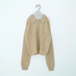 AURALEE / BRUSHED SUPER KID MOHAIR KINT SHORT POLO 23AW