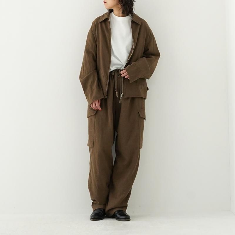 COMOLI  23AW KHAKI縮絨ウールジップショートジャケット