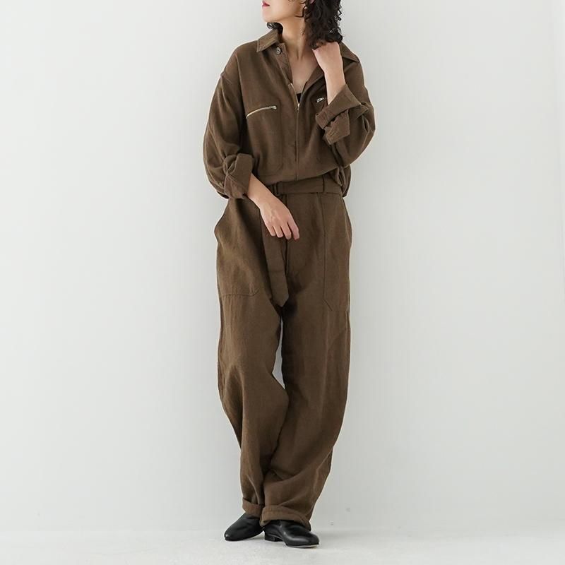 COMOLI コモリ 青白 ウールギャバオールインワン つなぎ COMOLI コモリ 青白 ウールギャバオールインワン つなぎ
