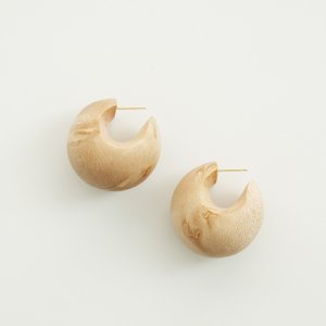 su Ha (ϡ) / Wood ball hoop earrings ȩΥաץԥ