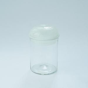 希少！新品・未使用品！翁再生硝子工房 白いフタのコクモツポット 翁再生硝子工房 - dieci｜online shop