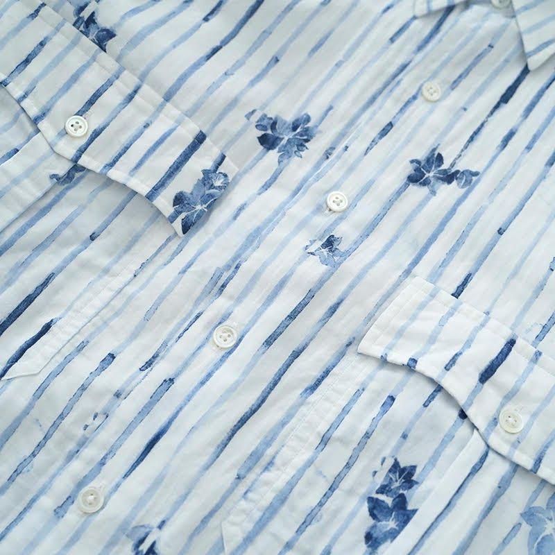 PORTER CLASSIC / ROLL UP 水彩 STRIPE SHIRT 24SS dieci PORTER CLASSIC / ROLL UP 水彩 STRIPE SHIRT 24SS dieci