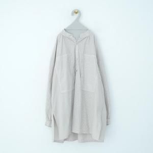 PORTER CLASSIC / STAND COLLAR LONG SMOCK SHIRT24SS