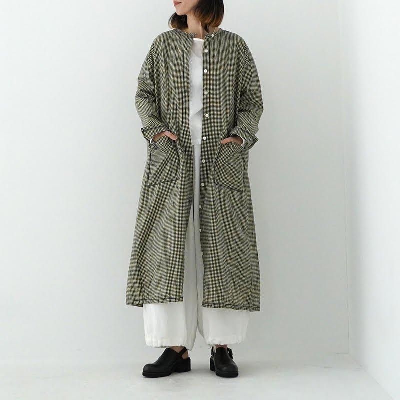 ホームスパン homspun ゆったり　リネン100% ロングワンピース 半袖 homspun リネンバイオ半袖ワンピース- homspun - TONE Online Shop