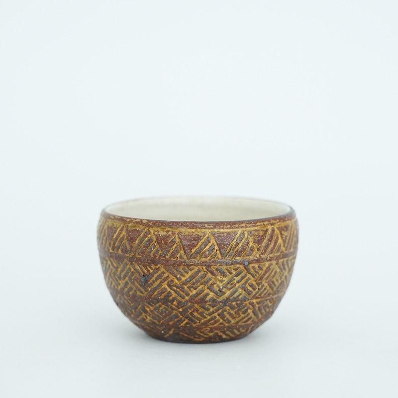羅以音窯/アフリカ彫刻湯呑み（大）