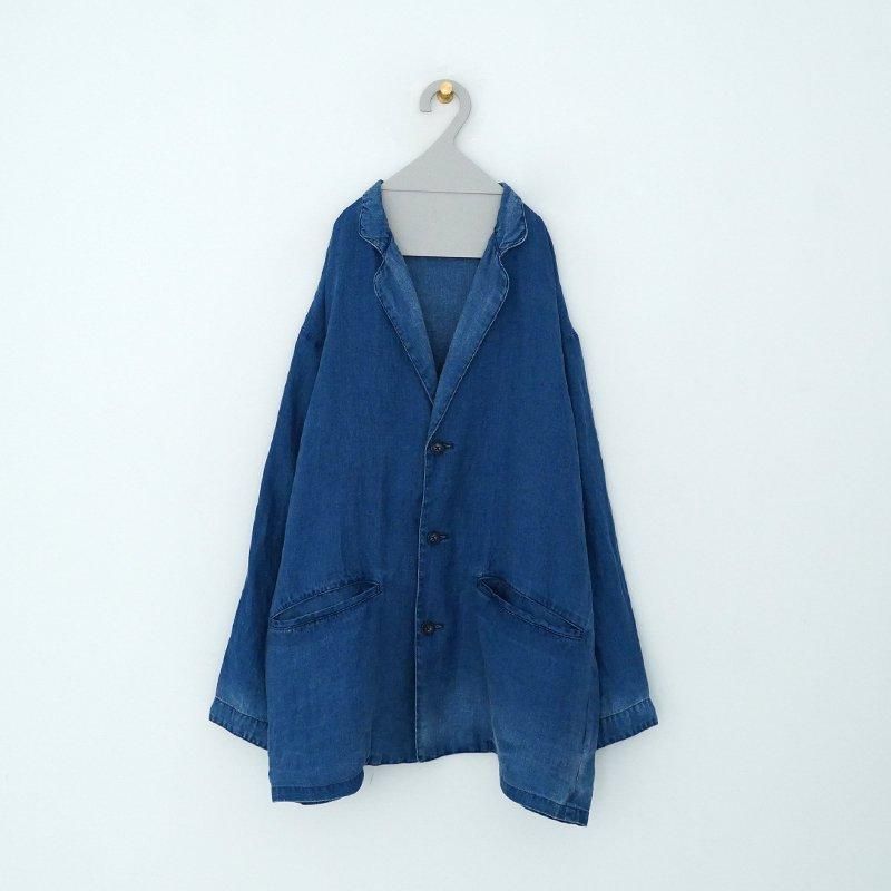 PORTER CLASSIC / INDIGO LINEN WIDE JACKET 24SS dieci|online PORTER CLASSIC / INDIGO LINEN WIDE JACKET 24SS dieci|online