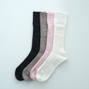 eleven 2nd /Linen Silk Lace Rib Socks 24SS