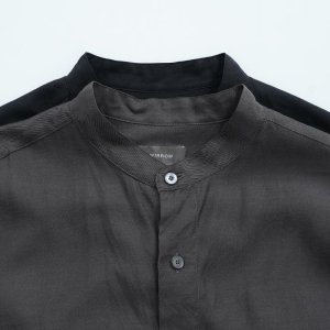 WIRROW / Cupro cotton stand collar shirt(unisex) 24SS
