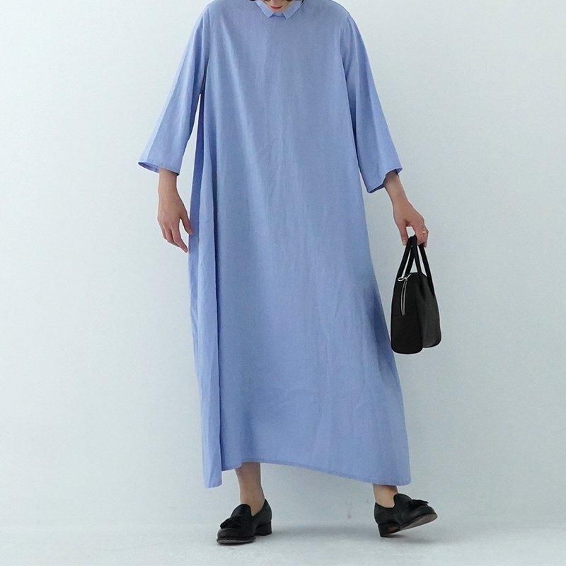 新品ヨーガンレール　七分袖シャツワンピース no control air /レーヨン＆ナイロン・ソフトタイプライター 7