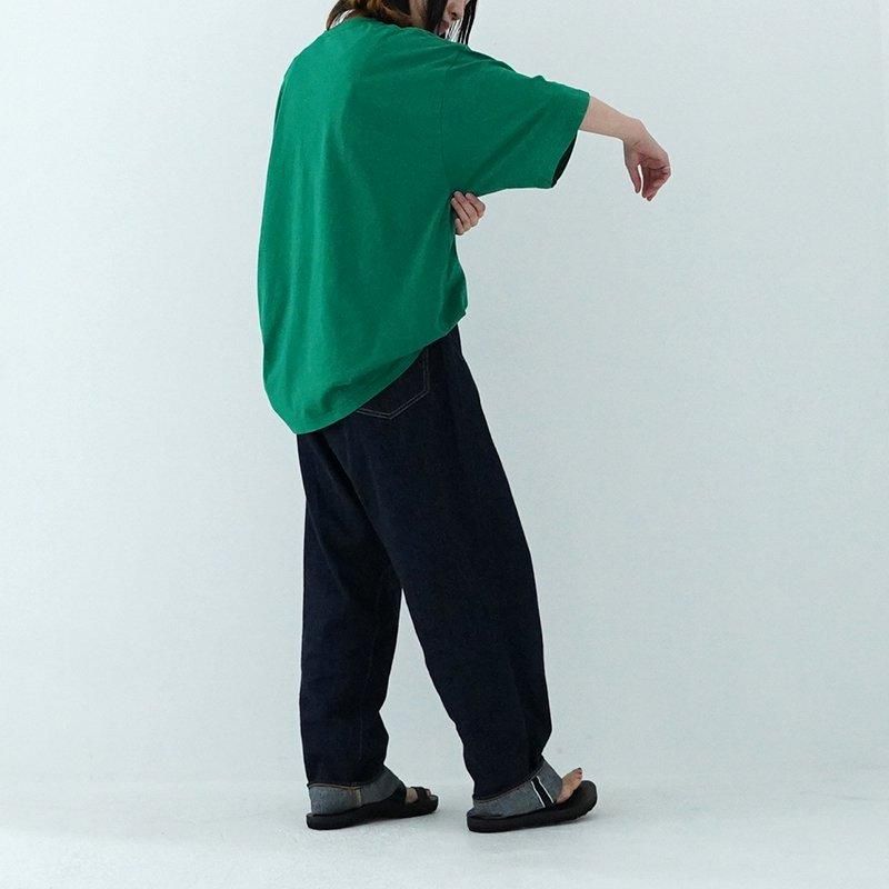 美品 dhal 1027　半袖Ｔシャツ　カットソー　サイズ1 Dhal(ダル) / 1027 強撚天竺ポロカットソー/ イエローグリーン