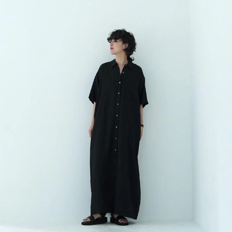 wirrow cupro cotton shirt dress