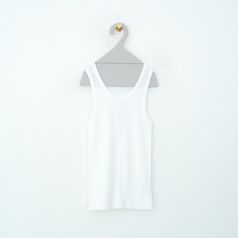 babaco バックオープンとリボンデザイン シルクリブタンクトップ babaco バックオープンとリボンデザイン シルクリブタンクトップ