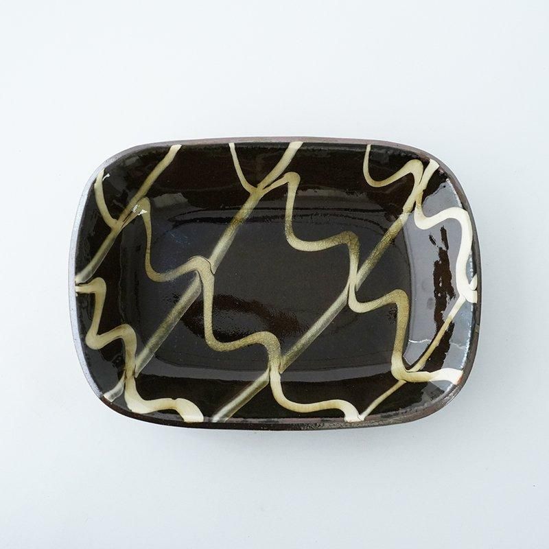 山根窯（鳥取）／灰釉スリップウエア角皿- dieci online