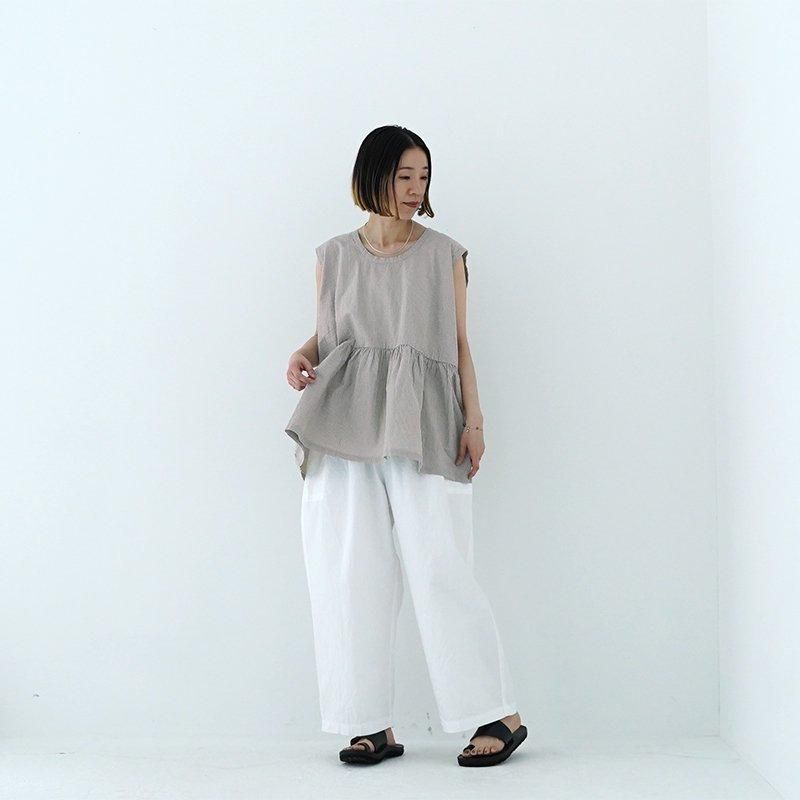 homspun　ホームスパン　シアサッカーワンピース homspun homspun ホームスパン シアサッカーストライプ 七分袖