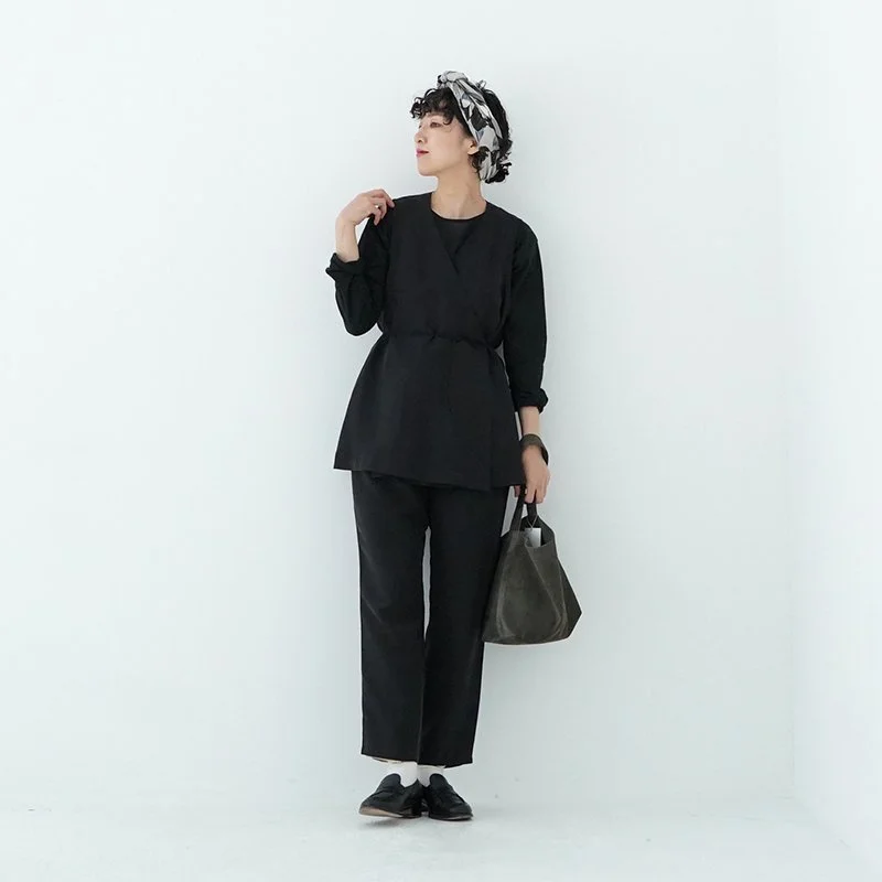 Yoli シルクベストYoli Silk wrap vest ブラック24 yoli シルクラップベストBLACK(Silk wrap vest | Yoli