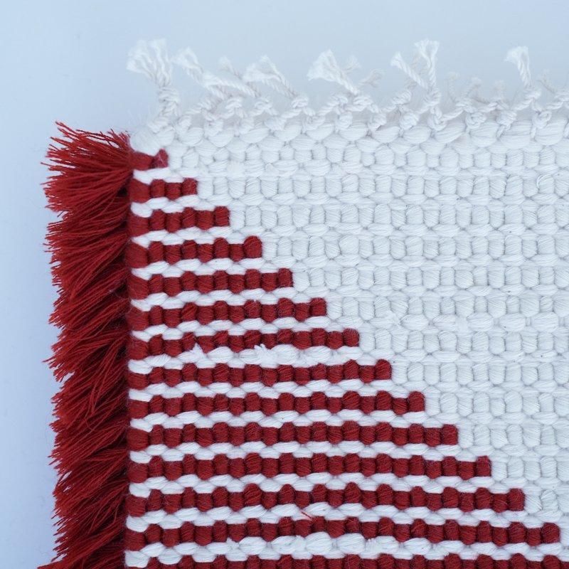 倉敷ノッティング小F (ホワイト×レッド×ダークブラウン)