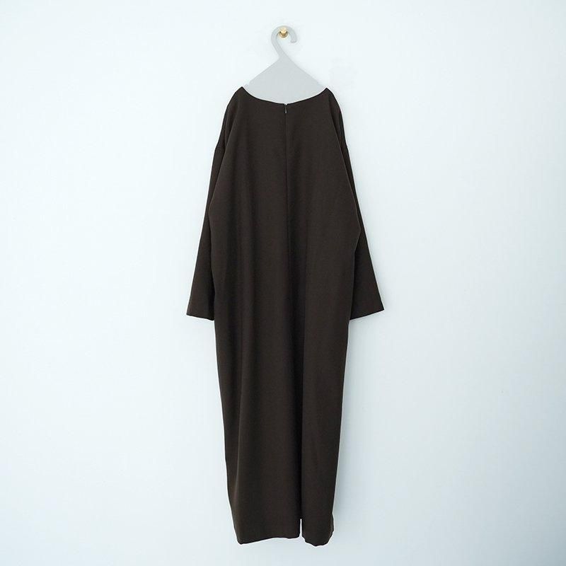 WIRROW Botany Wool boat neck dress 茶 WIRROW / Botany Wool boat neck dress- dieci｜online shop