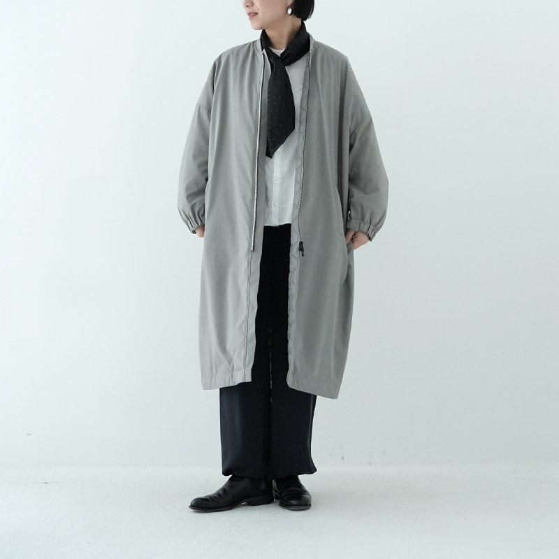 no control air / ポリエステルリンクルタフタ中綿 リブ衿コート