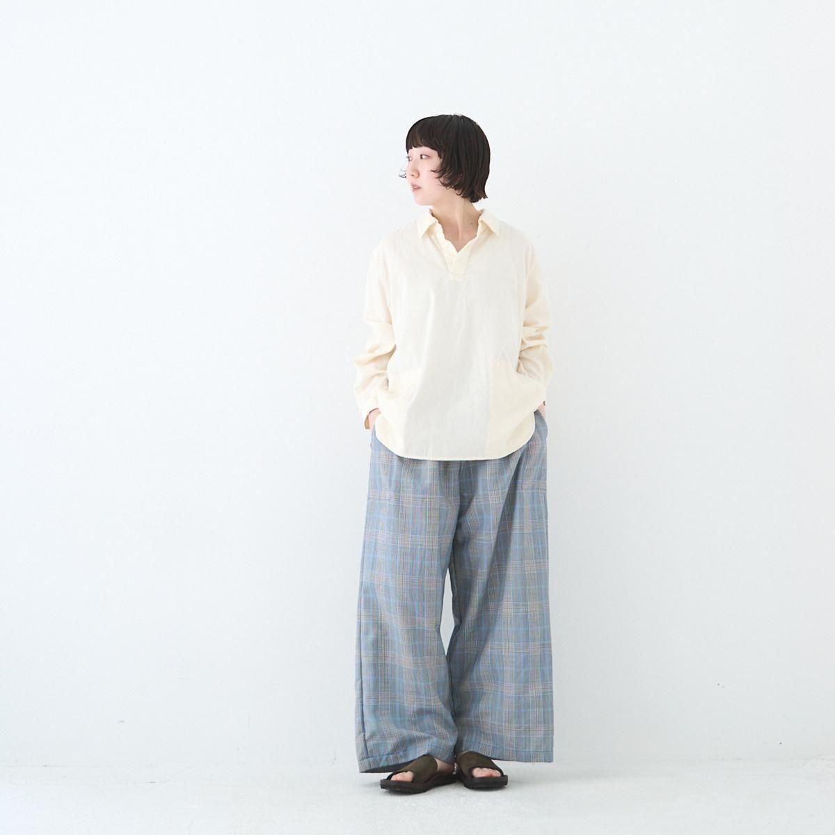 homspun ホームスパン サルエルパンツ homspun(ホームスパン) / サマーウール ギャザーワイドパンツ
