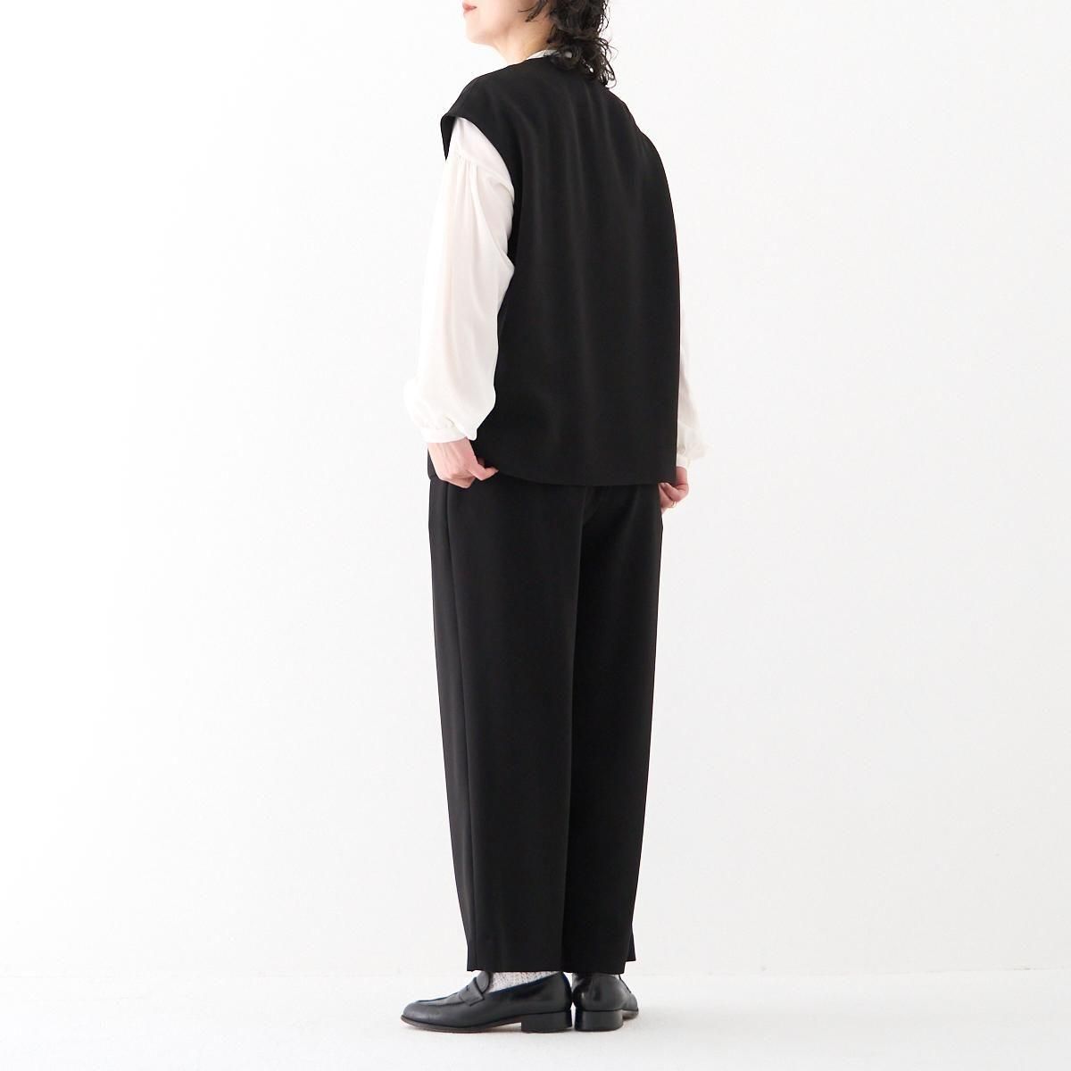 ゴーシュ/ストレッチブラック ワイドパンツ- dieci｜online shop