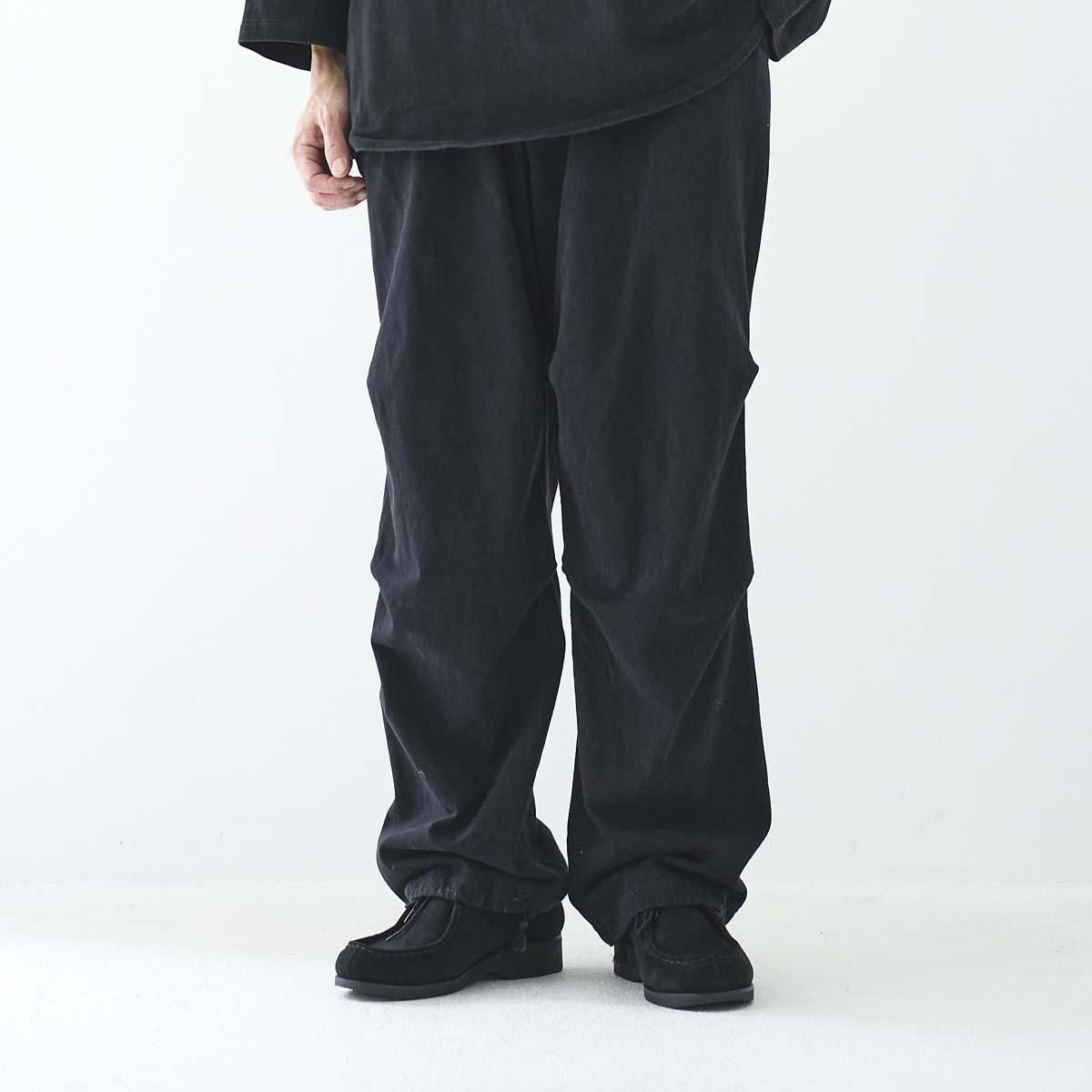 COMOLI | コットンジャージニータックパンツ（black）- BARD