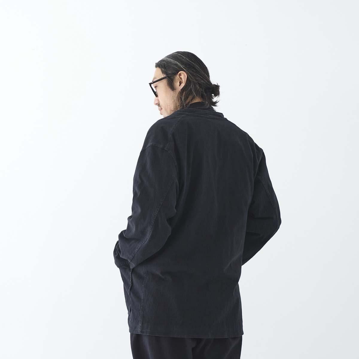 COMOLI / コットンジャージスタンドカラージャケット (BLACK) COMOLI コットン ジャージ スタンド カラージャケット , Black