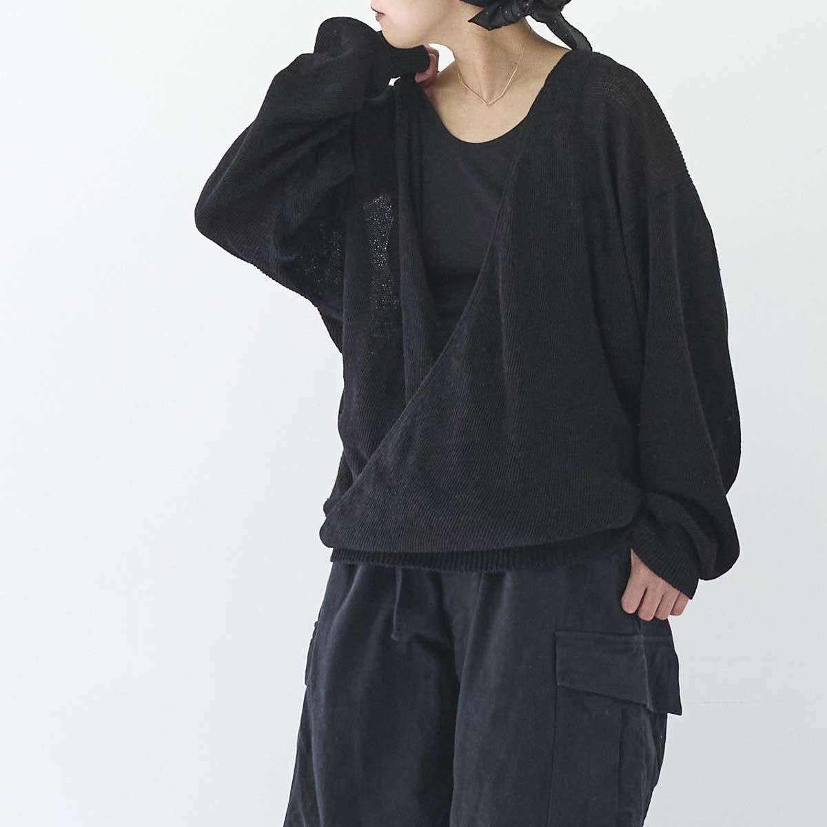 【25SS】COMOLI 7G ニットカシュクール プルオーバー BLACK COMOLI / 7Gニットカシュクール プルオーバート- dieci｜online shop