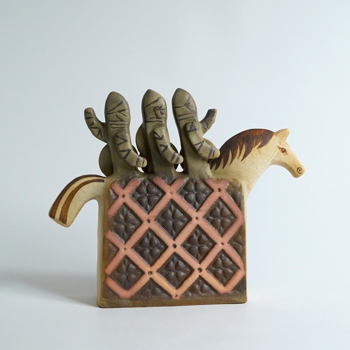 リサラーソン　バイキング　置物 Lisa Larson(リサラーソン)バイキング ウィズ バード viking