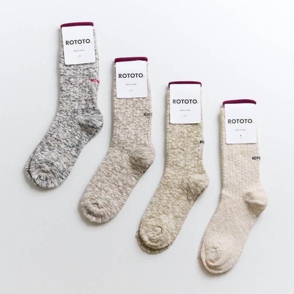 ROTOTOORGANIC COTTON SLUB CREW SOCKS