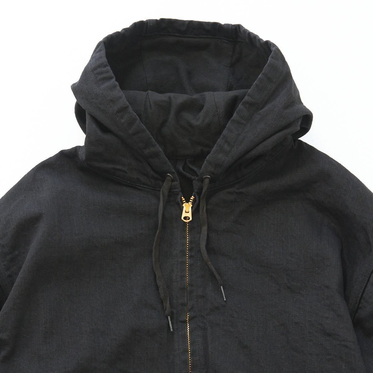 COMOLI ブラックデニムジップパーカ　サイズ① Comoli | ブラックデニム ジップパーカ Black