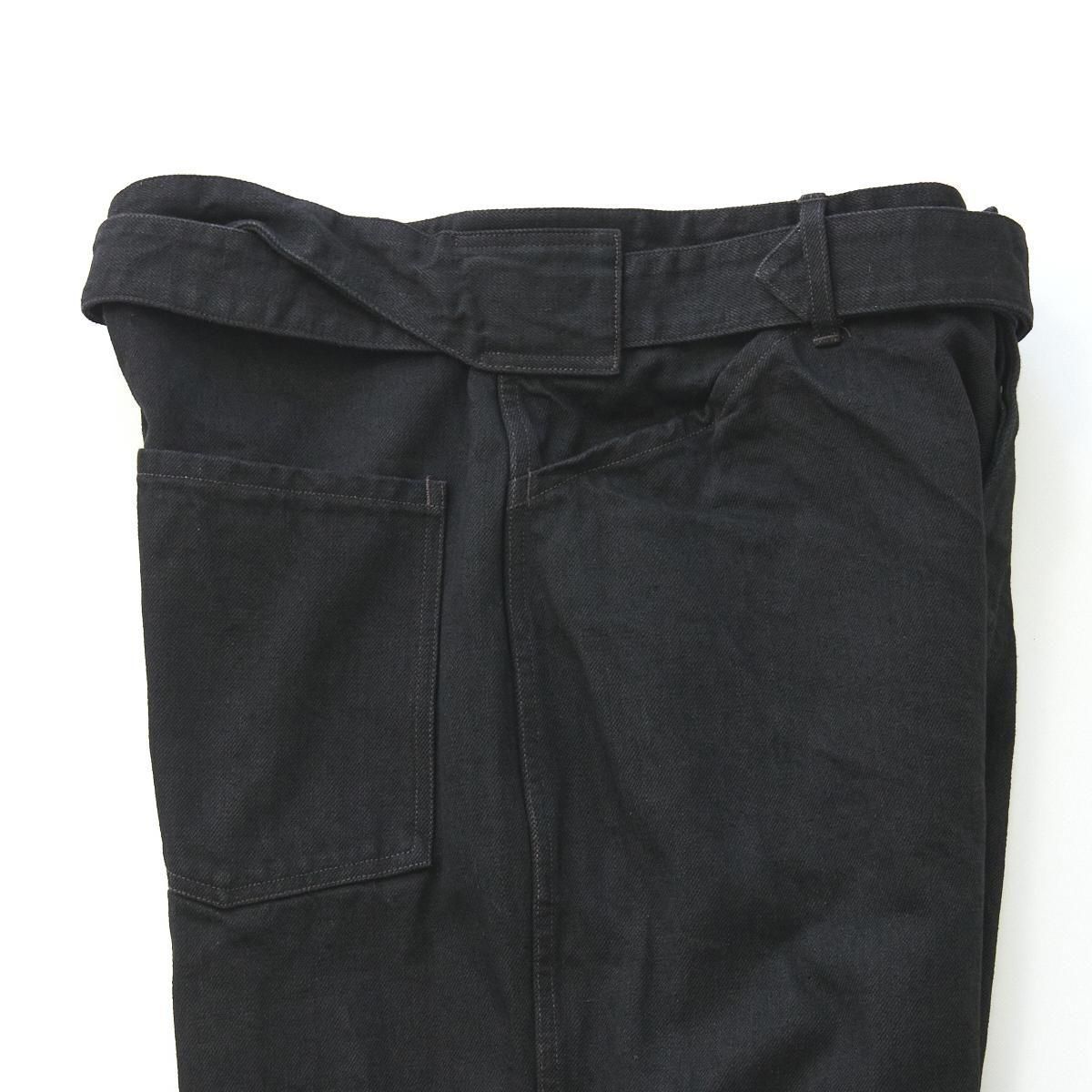 COMOLI 20SS ベルテッドデニムパンツブラック COMOLI デニム ベルテッドパンツ | 大阪心斎橋のメンズ洋服の