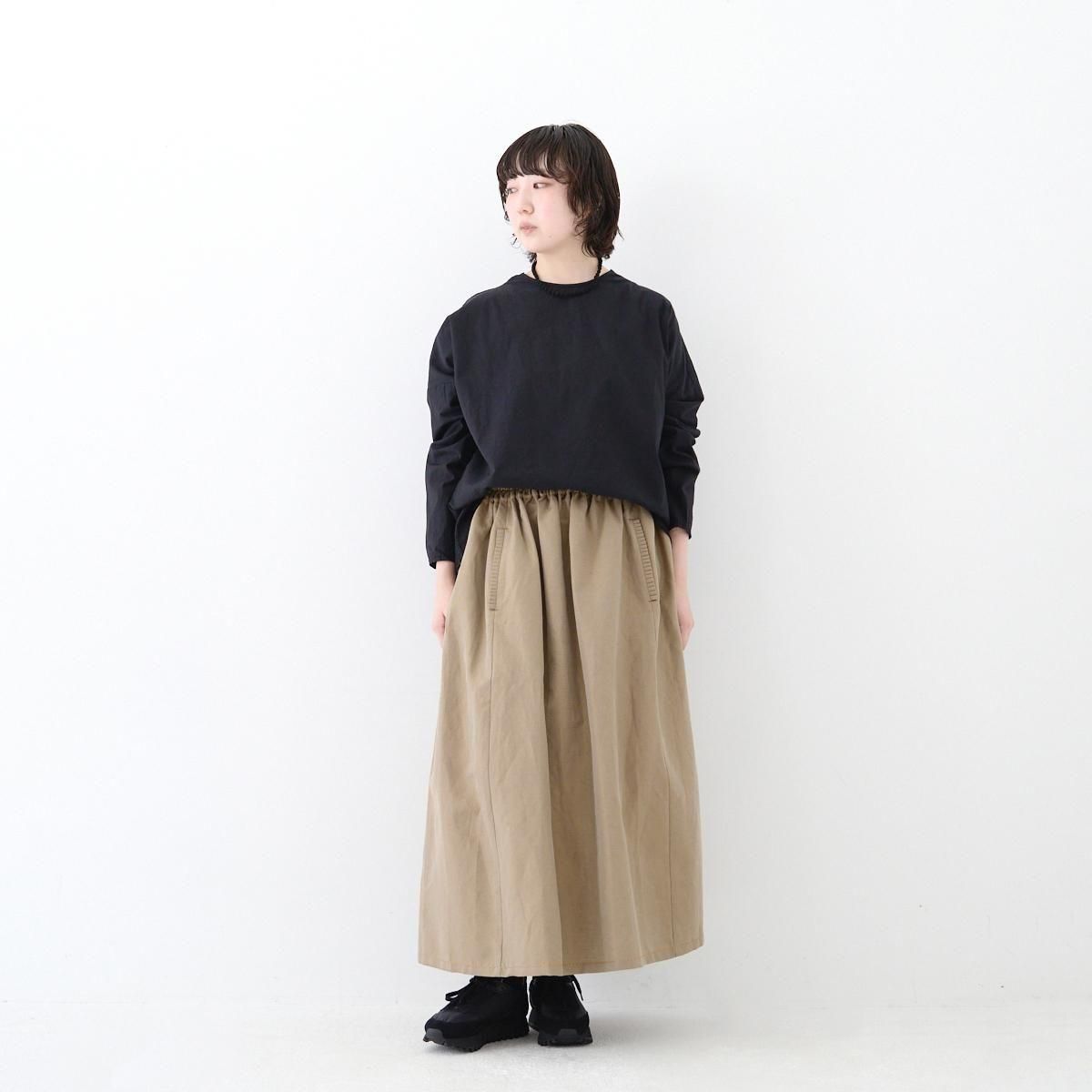 homspun(ホームスパン）ウールリネン フリルポケットギャザースカート