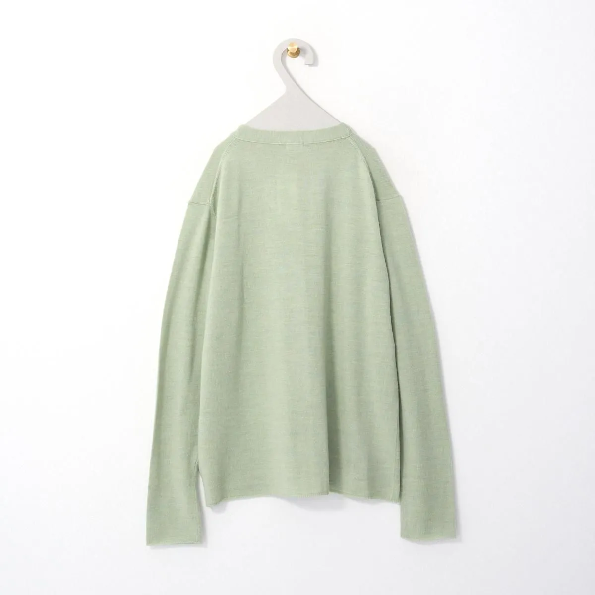 『新品』homspun ホームスパン　梳毛カーディガン homspun 梳毛12G カーディガン グレージュ