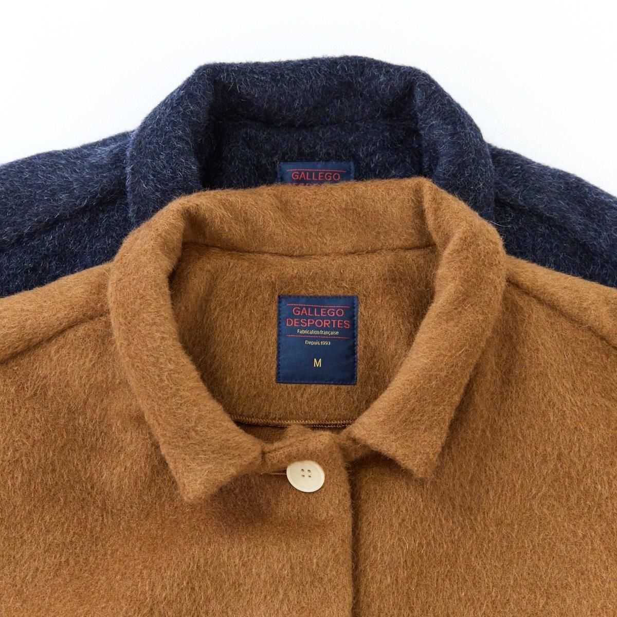 ギャレゴデスポート　ブラウン ウール100%ジャケット オープンフロント GALLEGO DESPORTES /raglan sleeves jacket with big pockets