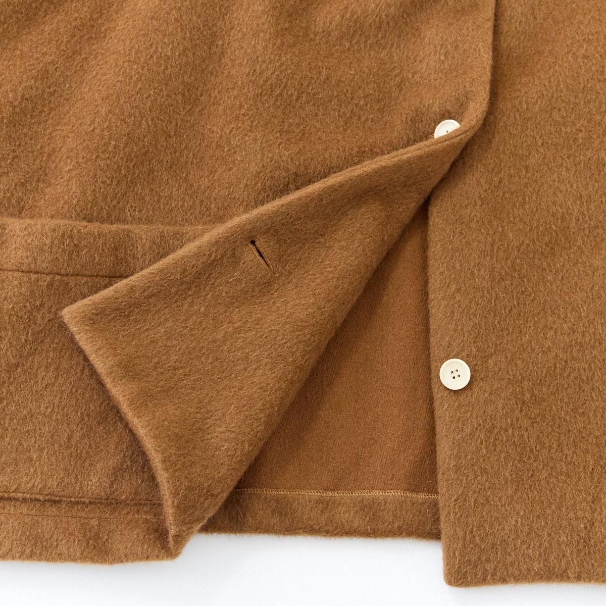 ギャレゴデスポート　ブラウン ウール100%ジャケット オープンフロント GALLEGO DESPORTES｜ギャレゴデスポート