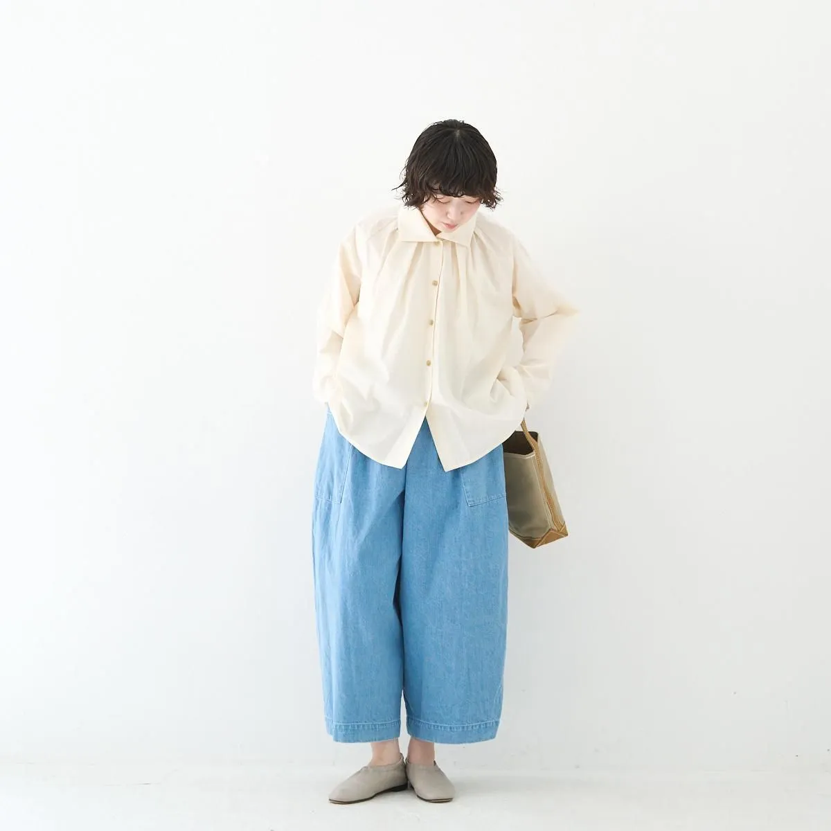 【美品】アトリエダンタン ペリエール　サイドポケットワイドパンツ Atelier d'antan | デニムサイドポケットワイドパンツ