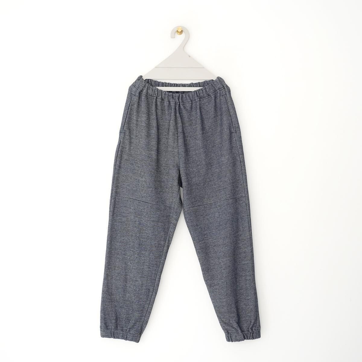 homspun ホームスパン サルエルパンツ homspun(ホームスパン）/ インディゴバイヤスインレイ裏毛カットソー