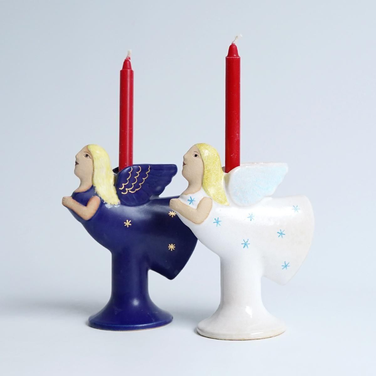 希少  リサラーソン 天使 キャンドルホルダー Anglajusstake Lisa Larson（リサ・ラーソン）CANDLE HOLDER flying angel 天使