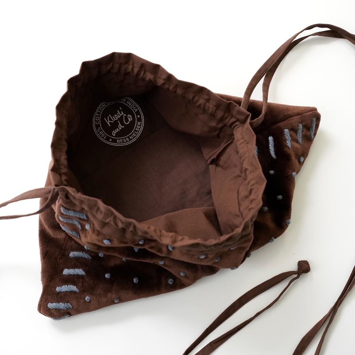 Khadi and Co / VELVET Embroidery Bag 25AW dieci｜online shop