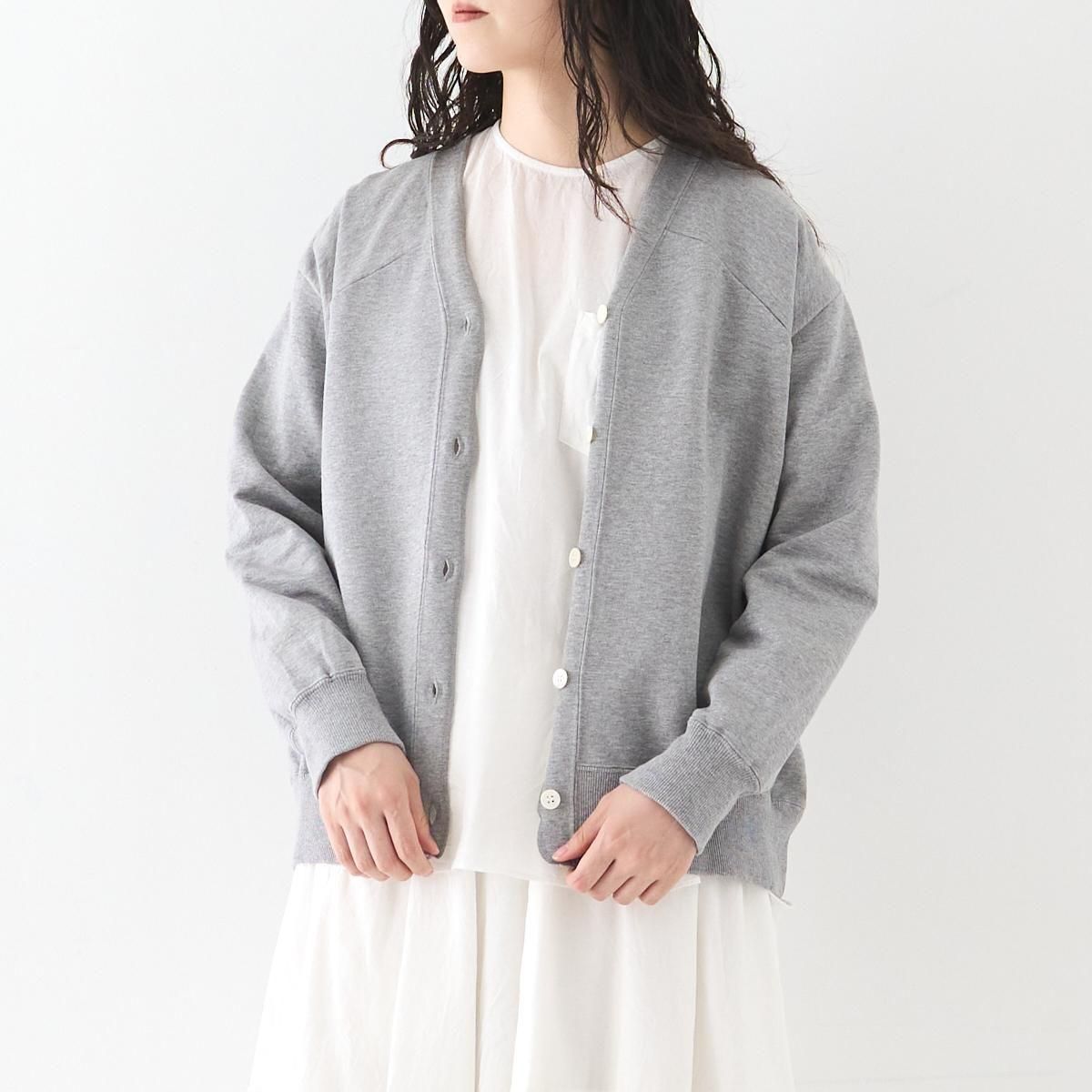 コンパクト裏毛Vネックカーディガン homspun / コンパクト裏毛 Vネックカーディガン dieci｜online shop