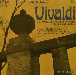 󥾡Хƥ vivaldi; 2 concerti for viola d'amore, strings and cembalo SDBR3142