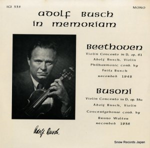 ɥա֥å beethoven; violin concerto in d / adolf busch in memoriam IGI335