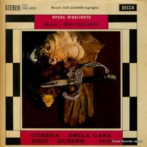 衼աåץ mozart; don giovanni - opera highlights SWL8003