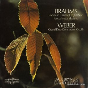 å֥饤ޡ brahms; sonata in f minor op.120 no.1 for clarinet and piano NIMBUS2108