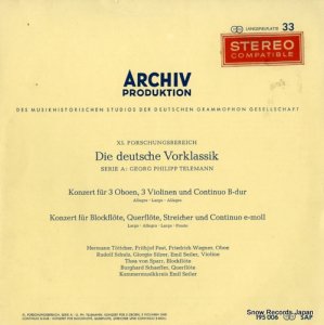 V/A telemann; konzerzt fur 3 oboen, 3 violinen und continuo b-dur 195006