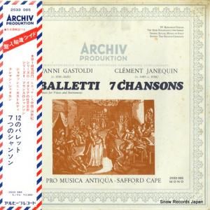 サフォード・ケープ - ガストルディ:12のバレット/ジャヌカン:7つのシャンソン - 2533065