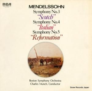 シャルル・ミュンシュ - メンデルスゾーン:交響曲第3番イ短調作品56「スコットランド」 - RGC-7553