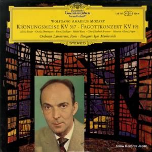 ꡦޥ륱 mozart; kronungsmesse kv 317 / fagottkonzert kv 191 SLPM138131